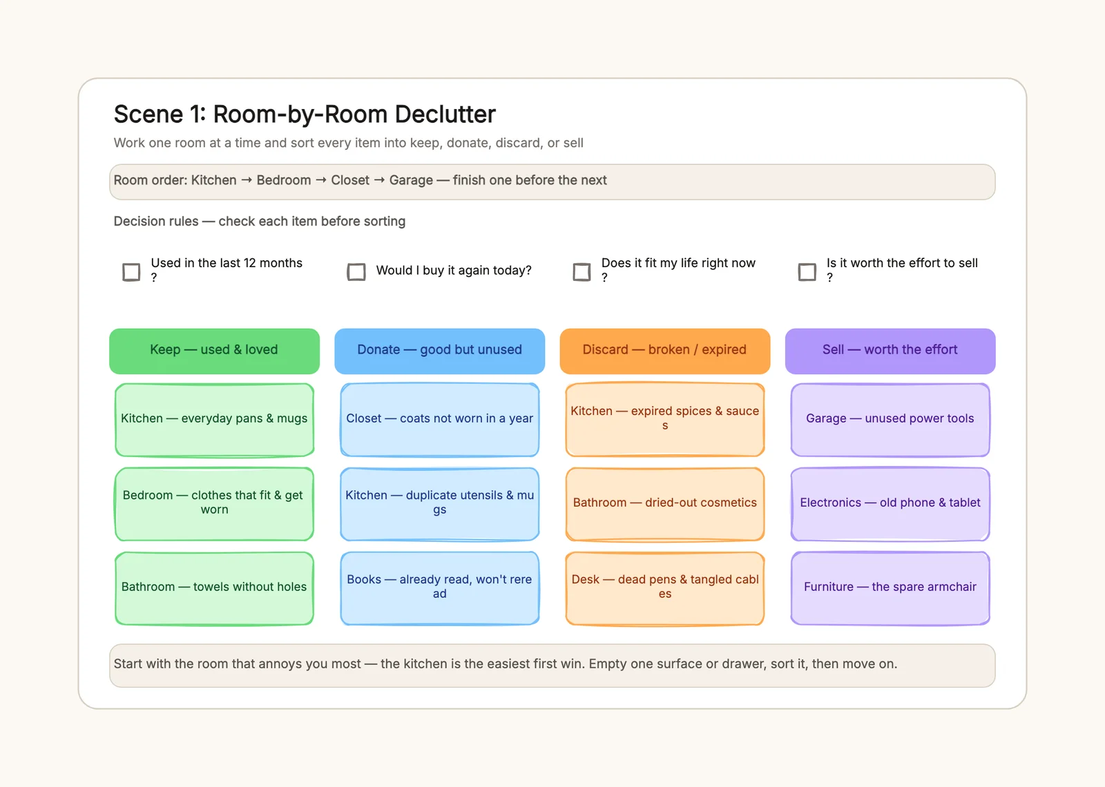Decluttering Checklist Template