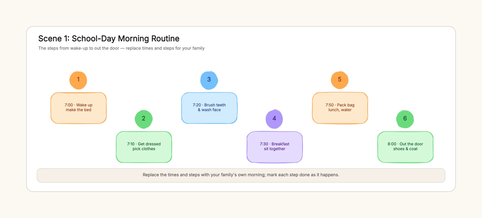Kids Morning Routine Chart Template