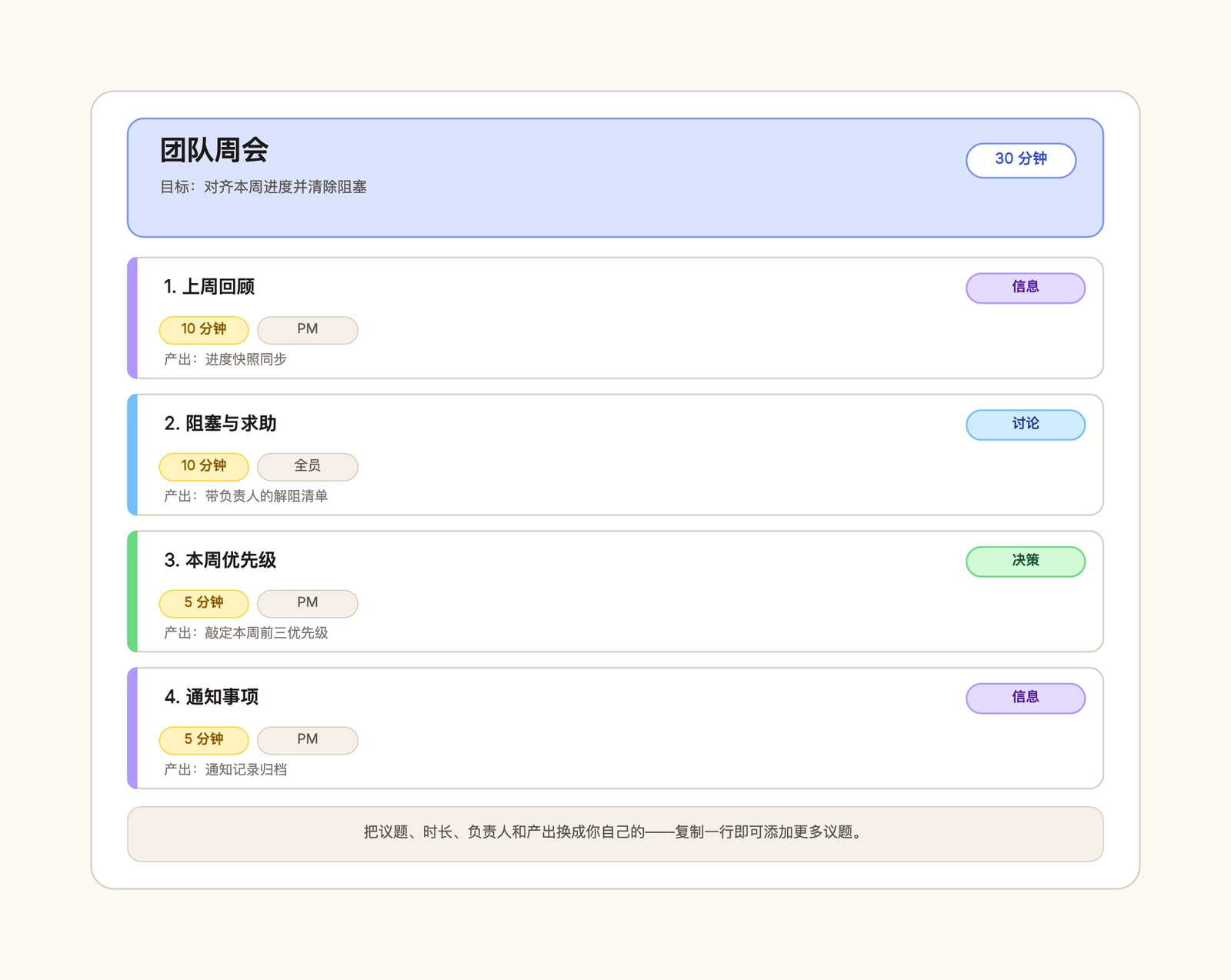 会议议程模板