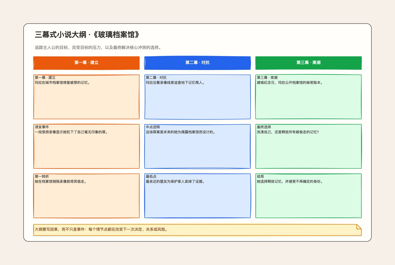 小说大纲模板