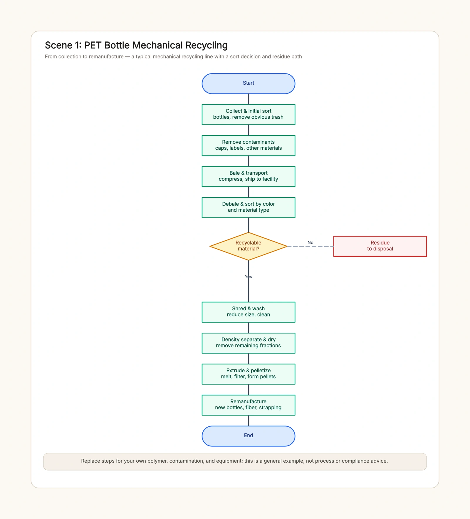 Plastic Recycling Process Flow Chart Template