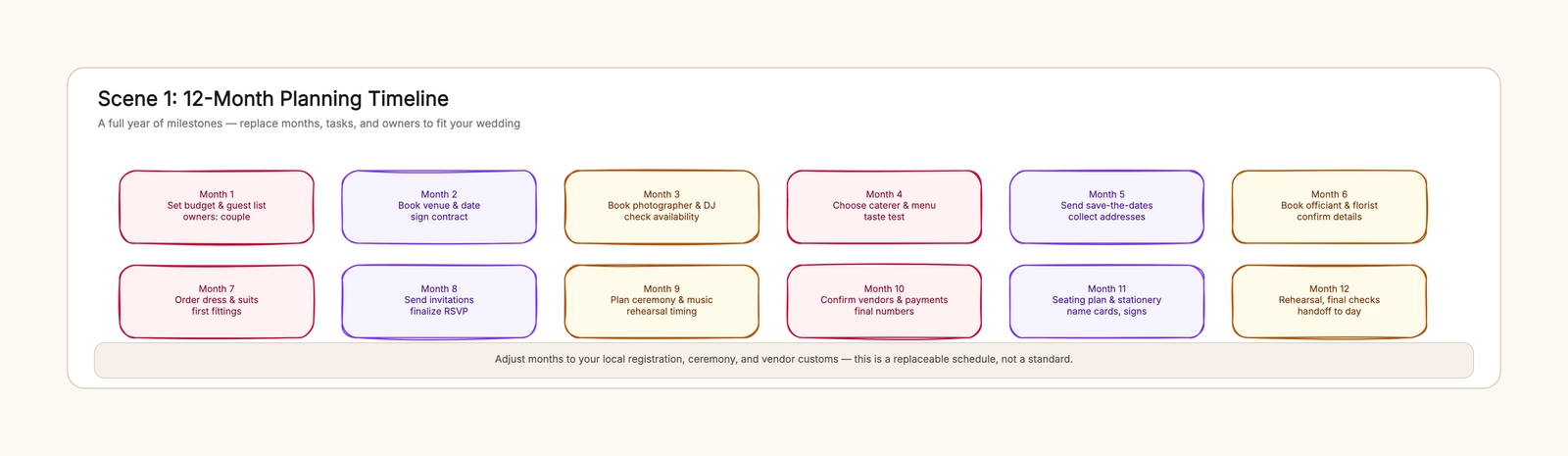 Wedding Planning Timeline Template